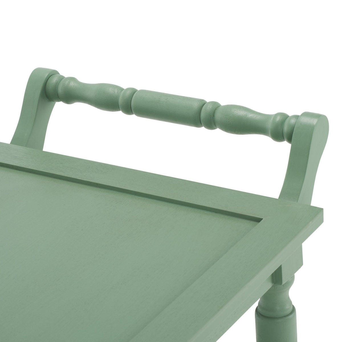 ADOUER WOOD  3-Tier Rolling Bar Cart with Removable Scalloped Tray and Spindle Legs