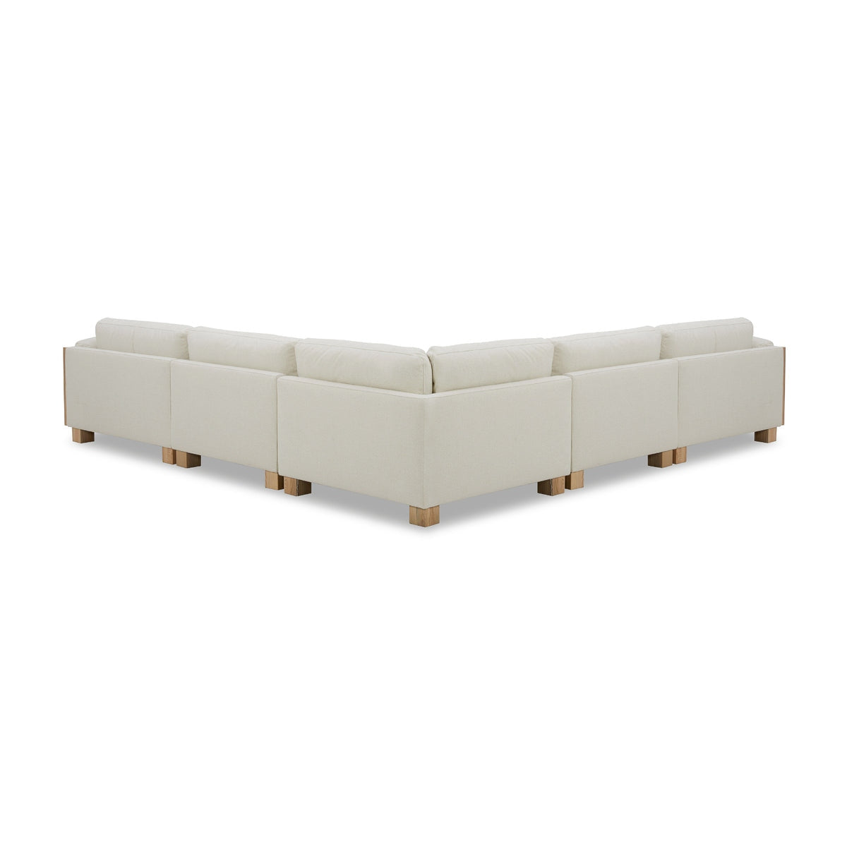 Adouer Wood Acacia Frame Velvet Upholstered Sectional 6 Sofa – Elegant Modern Comfort