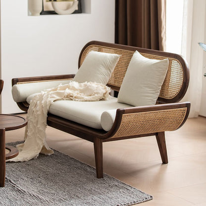 Timeless Comfort: Adouer Wood Sheesham & Cotton Linen 3 Seater Sofa