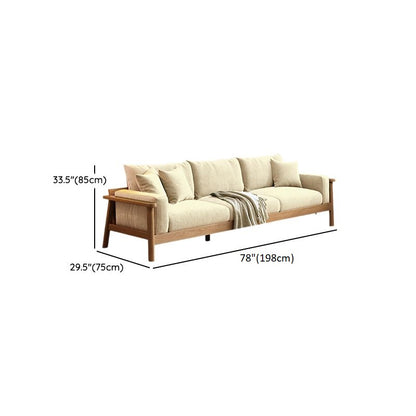 Acacia Wood Modern Sofa with Cotton Upholstery – Natural Elegance