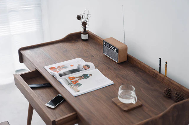 Adouer Wood "Modern Wooden Office Desk – Home Workspace Setup"