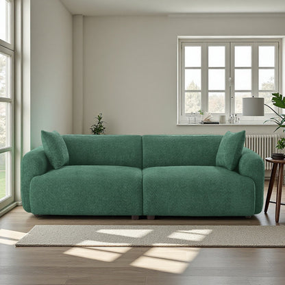 Luxe Boucle Modular 3 Seater Sofa with Sheesham Wood Frame