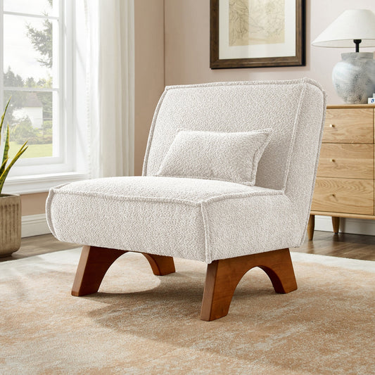 The "Cloud" Boucle Sheesham Low-Profile Armchair