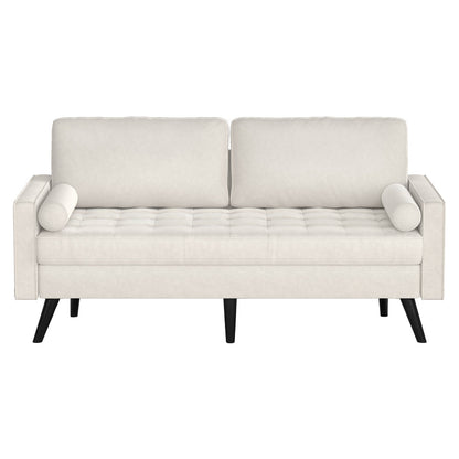 Modern Tufted Velvet 3 Seater Sofa with Solid Wood Base
