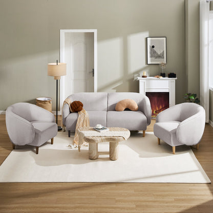 Curvaceous Comfort: Solid Wood & Jute Sofa Collection