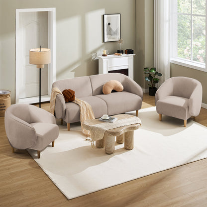 Curvaceous Comfort: Solid Wood & Jute Sofa Collection