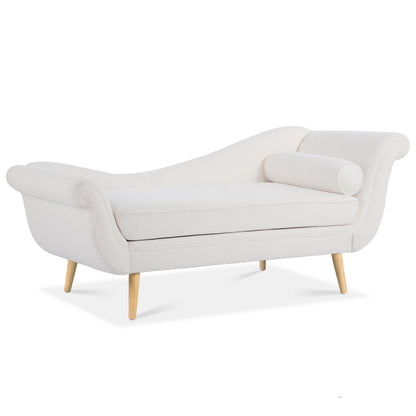 Aqua Velvet S-Shape Daybed with Solid Sheesham Wood Legs