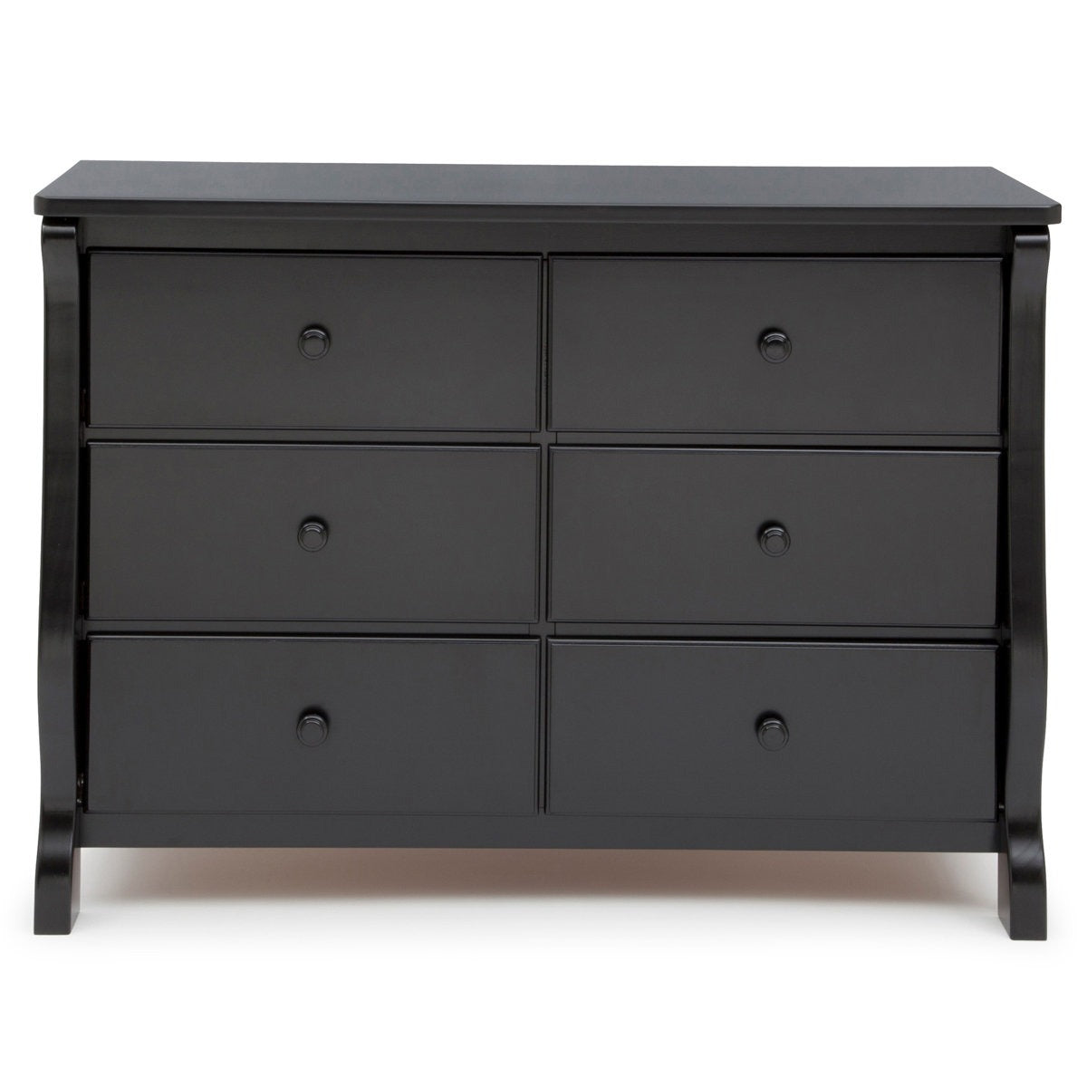 Adouer Wood Classic 6-Drawer Sleigh Kids' Chest Of Drawers – Matte Black Finish