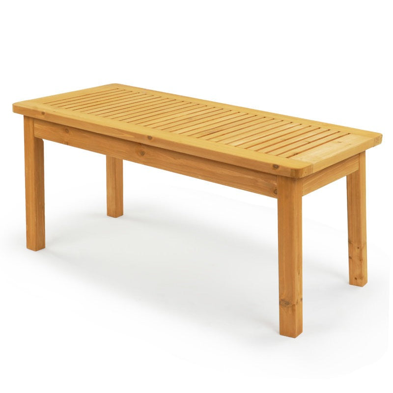 ADOUER WOOD Weather-Resistant Timber Garden Table with Slatted Top with Exterior PU Finish