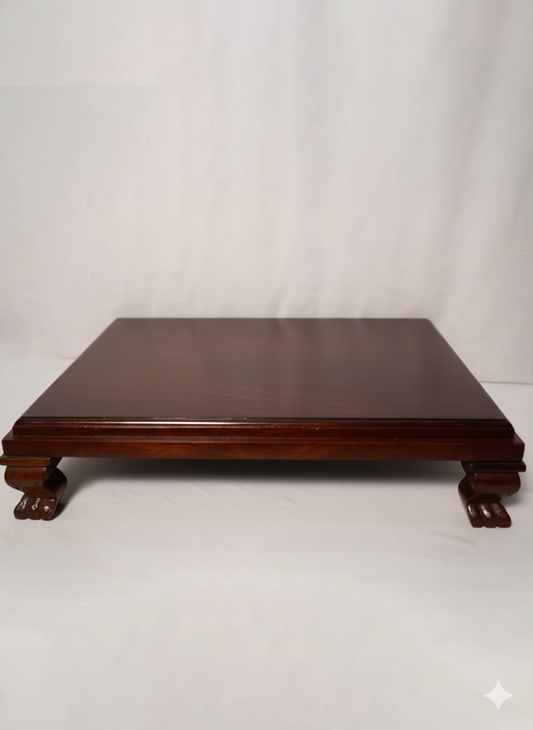 Solid Sheesham Wood Pooja Platform in Walnut Finish