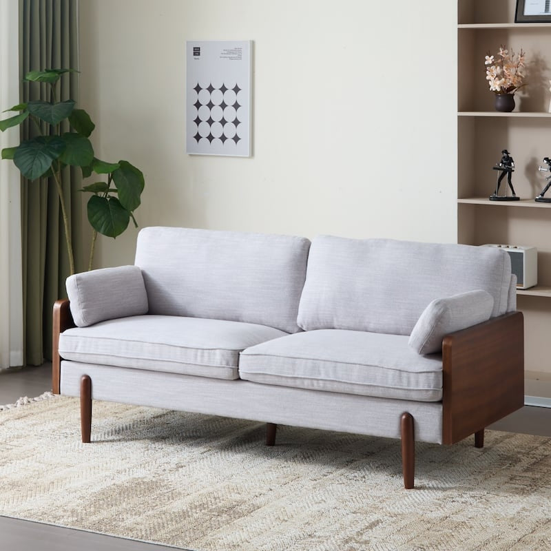 Adouer Wood Handcrafted Modern Classic Sofa – 3-Seater Masterpiece in Sheesham Wood and Cotton for the Minimalist with a Taste for Timeless Quality