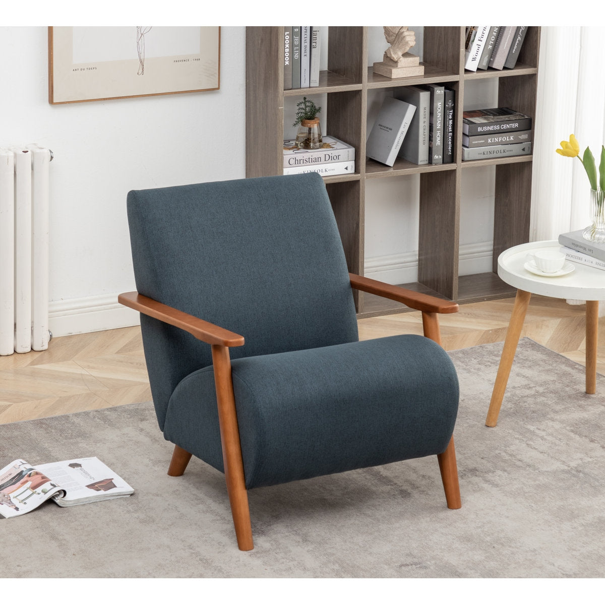 The "Willow" Sheesham & Linen Accent Chair