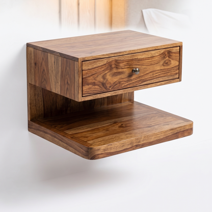 Modern Floating Nightstand with Drawer - Wall Mounted Bedside Table