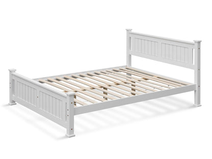 Adouer Wood "Elegant Solid Sheesham Wood Bed with Sleek White Finish – Modern Designer Style"