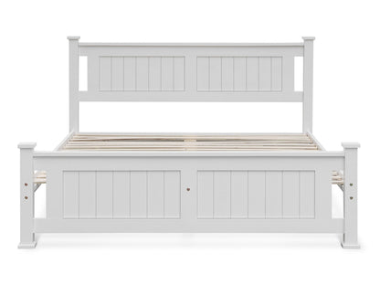 Adouer Wood "Elegant Solid Sheesham Wood Bed with Sleek White Finish – Modern Designer Style"