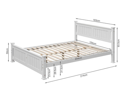 Adouer Wood "Elegant Solid Sheesham Wood Bed with Sleek White Finish – Modern Designer Style"