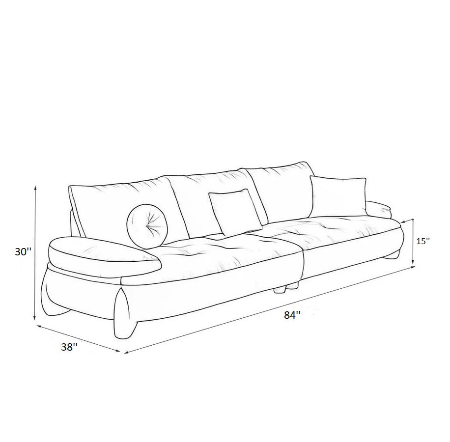 Luxurious Low-Profile Modular Sofa - Tufted Velvet Fabric & Wood Base