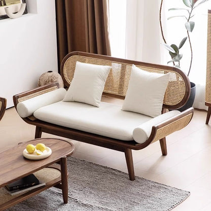 Timeless Comfort: Adouer Wood Sheesham & Cotton Linen 3 Seater Sofa