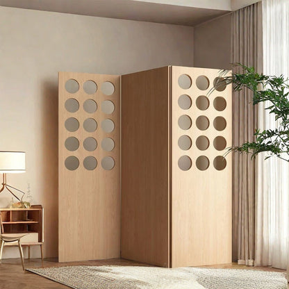 ADOUER WOOD  Swiss Dot Geometric Folding Room Divider