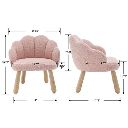 ADOUER WOOD Flower Kids Chair With Solid Wood Legs (set of 2 Pcs)