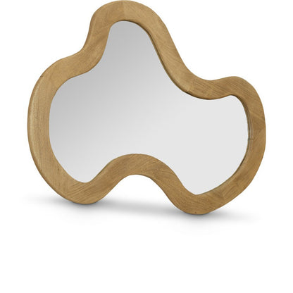 Fluid Cloud Wall Mirror - Asymmetrical Natural Wood Framed Mirror - Modern Scandi-Style Aesthetic Home Decor