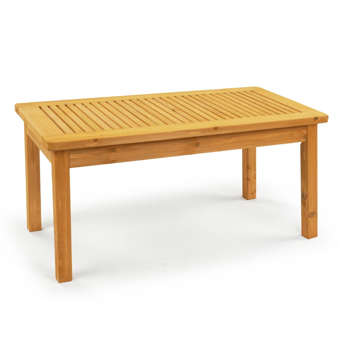 ADOUER WOOD Weather-Resistant Timber Garden Table with Slatted Top with Exterior PU Finish