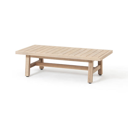 ADOUER WOOD  Modern Slatted Acacia Wood Outdoor Dining Table in Natural Finish