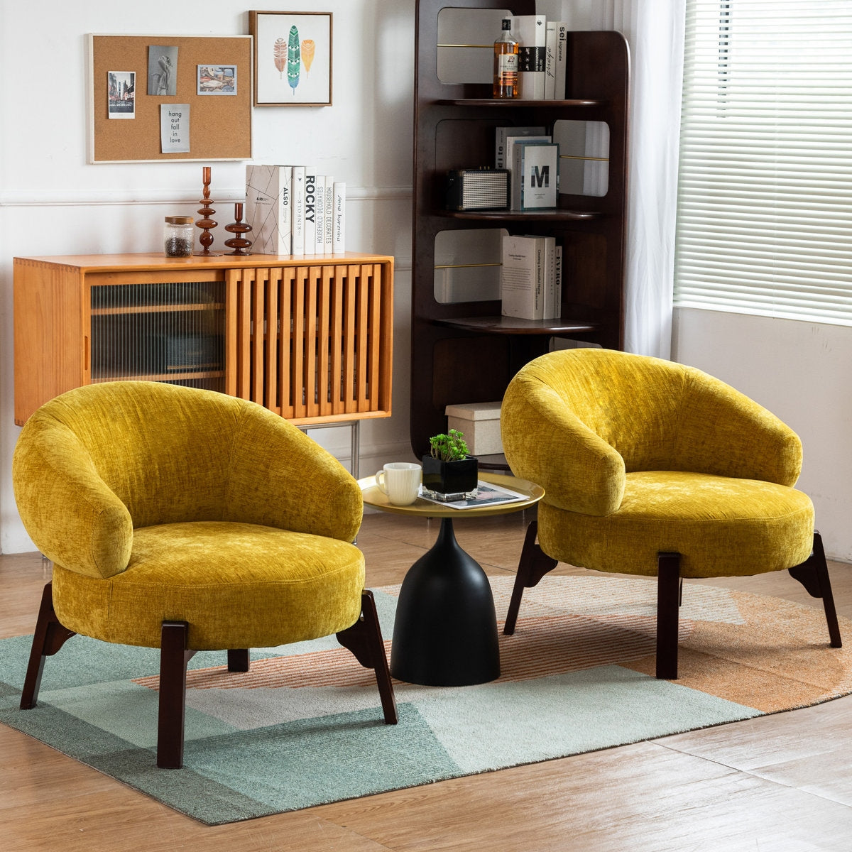 Modern Curve Arm Chair in Sheesham & Cotton