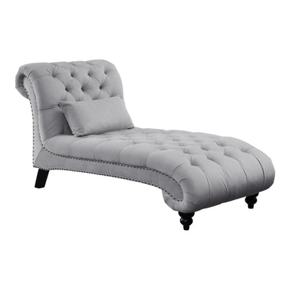 Sheesham Wood Chaise Lounge Sofa in Cotton Fabric