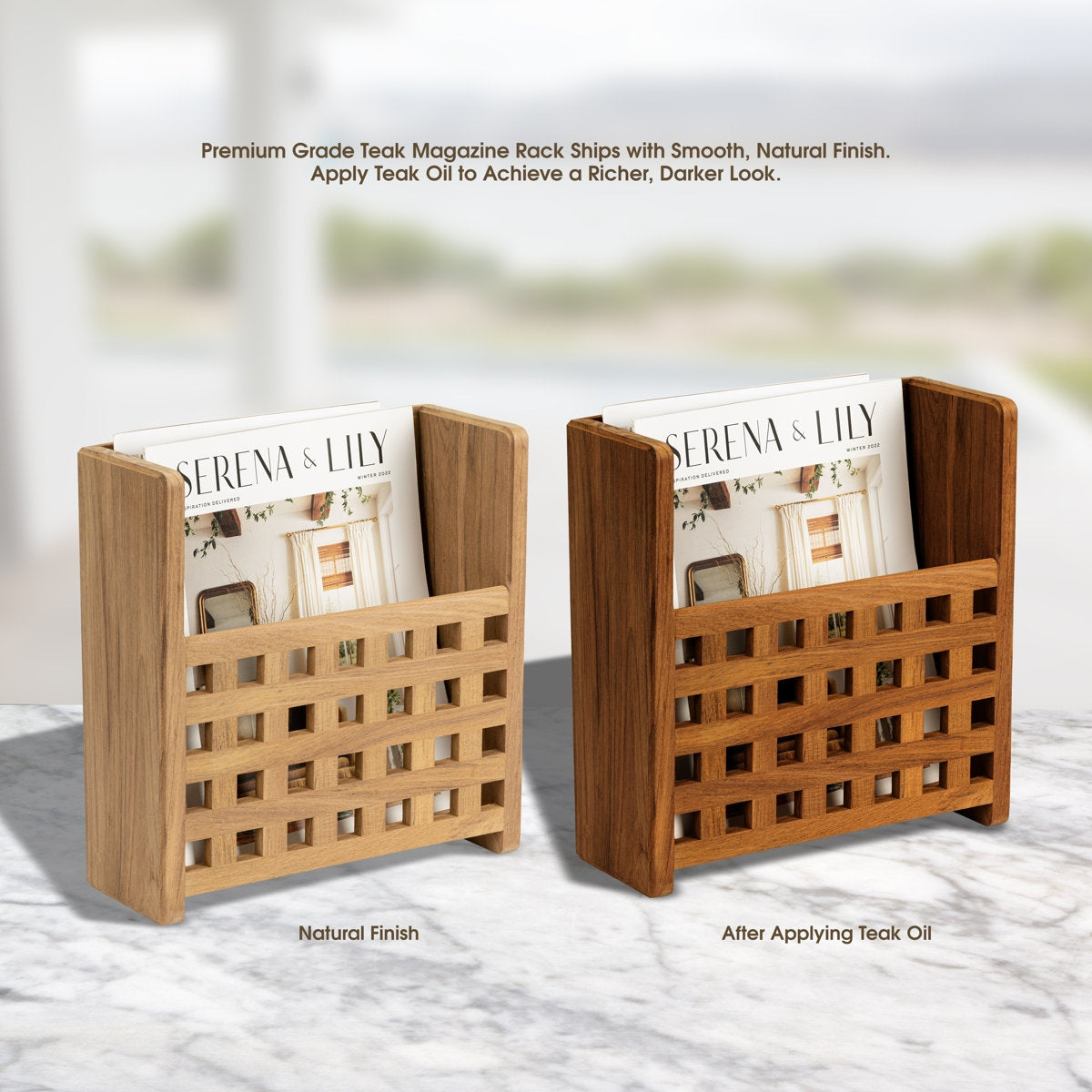 Geometric Grid Solid Wood Wall Rack for Magazines and Records