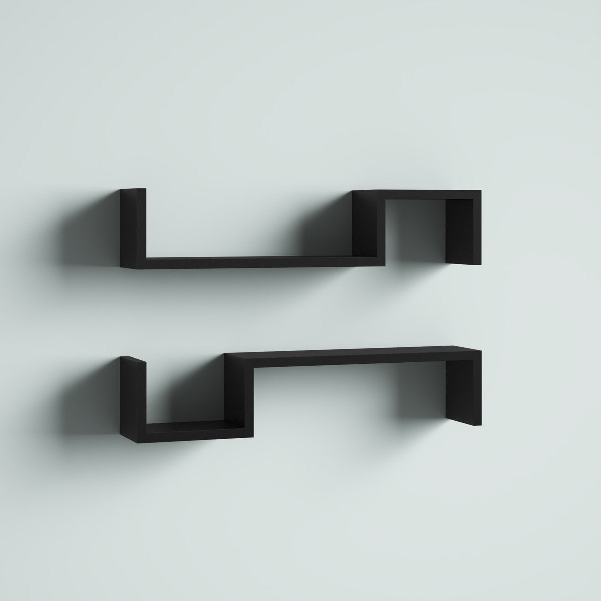 2-Piece Minimalist Wooden Bookshelf, Heavy Duty Decorative Display Ledge for Wall Decor