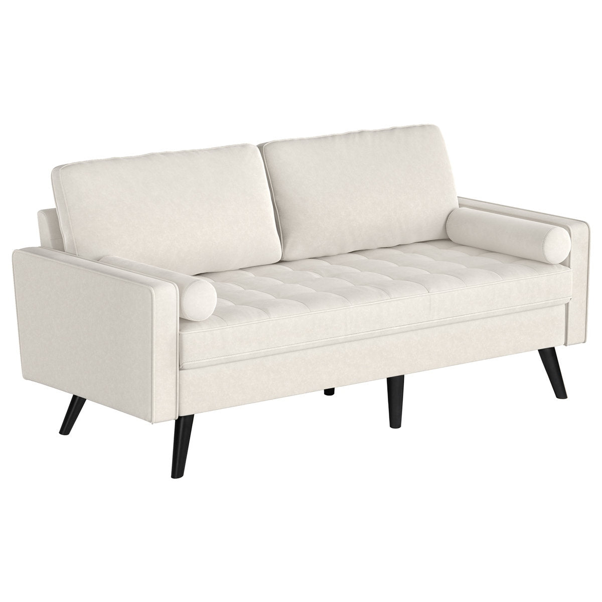 Modern Tufted Velvet 3 Seater Sofa with Solid Wood Base