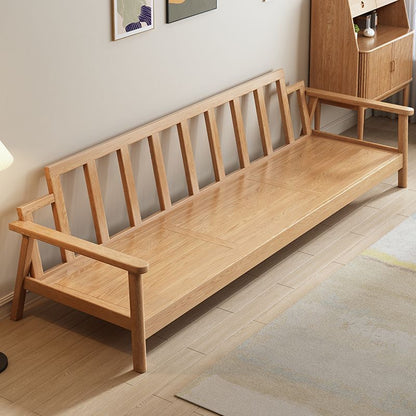 Acacia Wood Modern Sofa with Cotton Upholstery – Natural Elegance