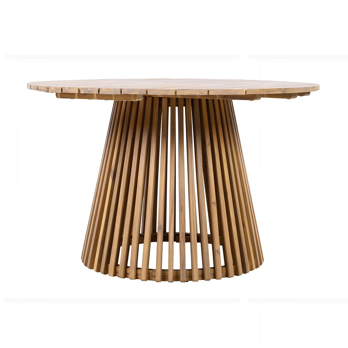 ADOUER WOOD Solid Wood Slatted Pedestal Outdoor Dining Table