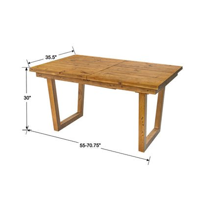 ADOUER WOOD Natural Wood Finish Dining Table with 6 Upholstered Chairs featuring Breathable Cane Backrests