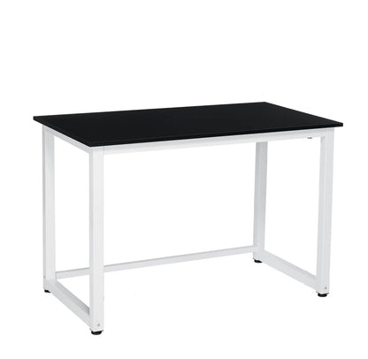 Great Choice Solid Wood Black Top & White Frame/Leg Study and Computer Table for Home & Office