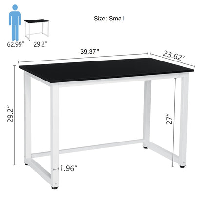 Great Choice Solid Wood Black Top & White Frame/Leg Study and Computer Table for Home & Office