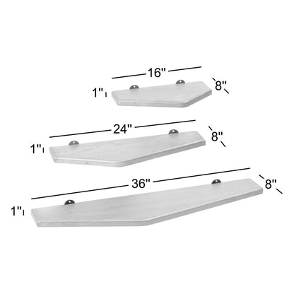Tapered Solid Wood Floating Shelf Set (3 pcs.)