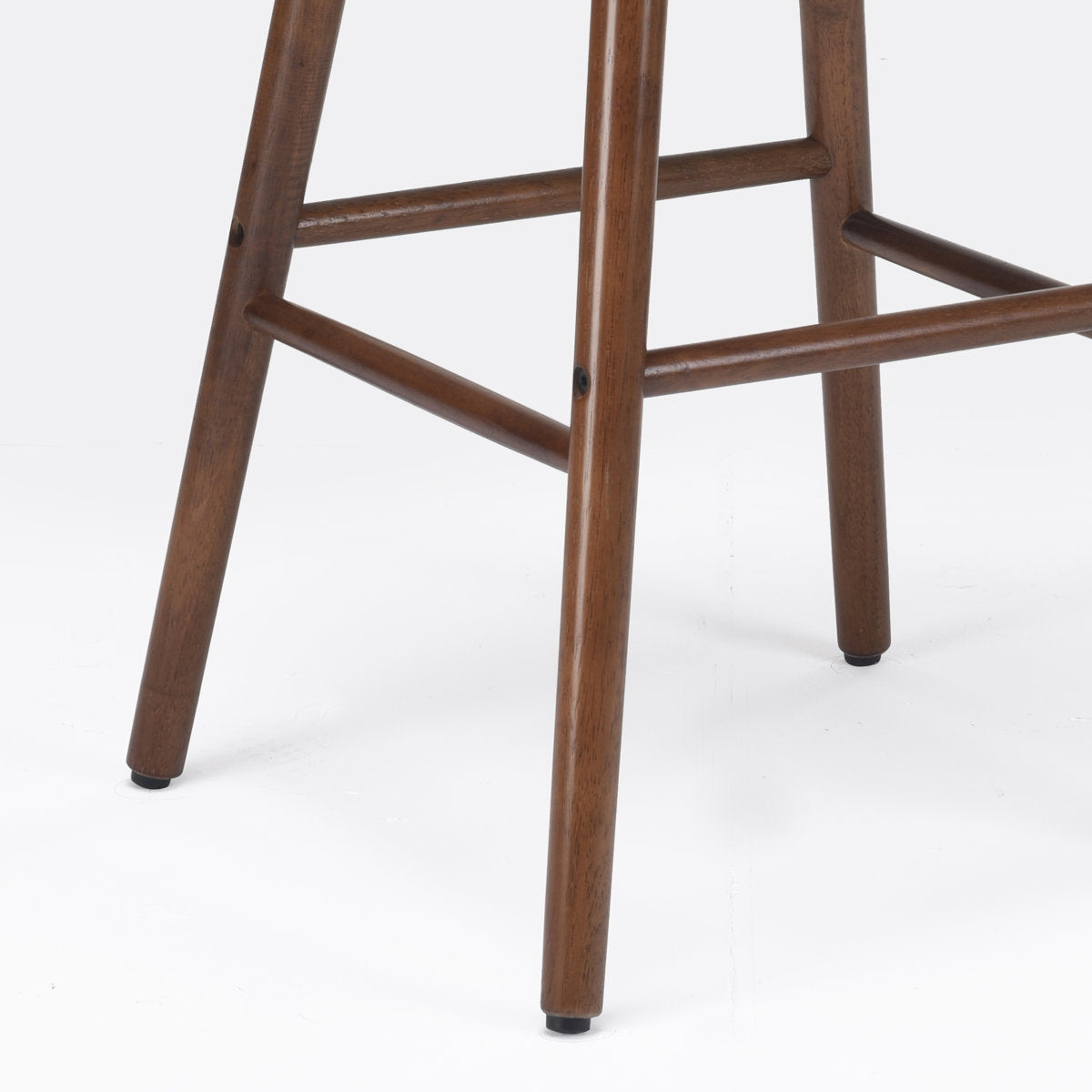 The Sculpted Walnut Saddle Stool: Solid Wood Mid-Century Bar Seating (Set of 2)
