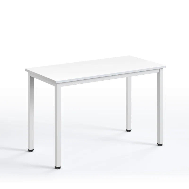 Adouer Wood Solid Wood Black Top &  Metal Frame Computer Table for Home andOffice