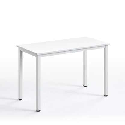 Adouer Wood Solid Wood Black Top &  Metal Frame Computer Table for Home andOffice