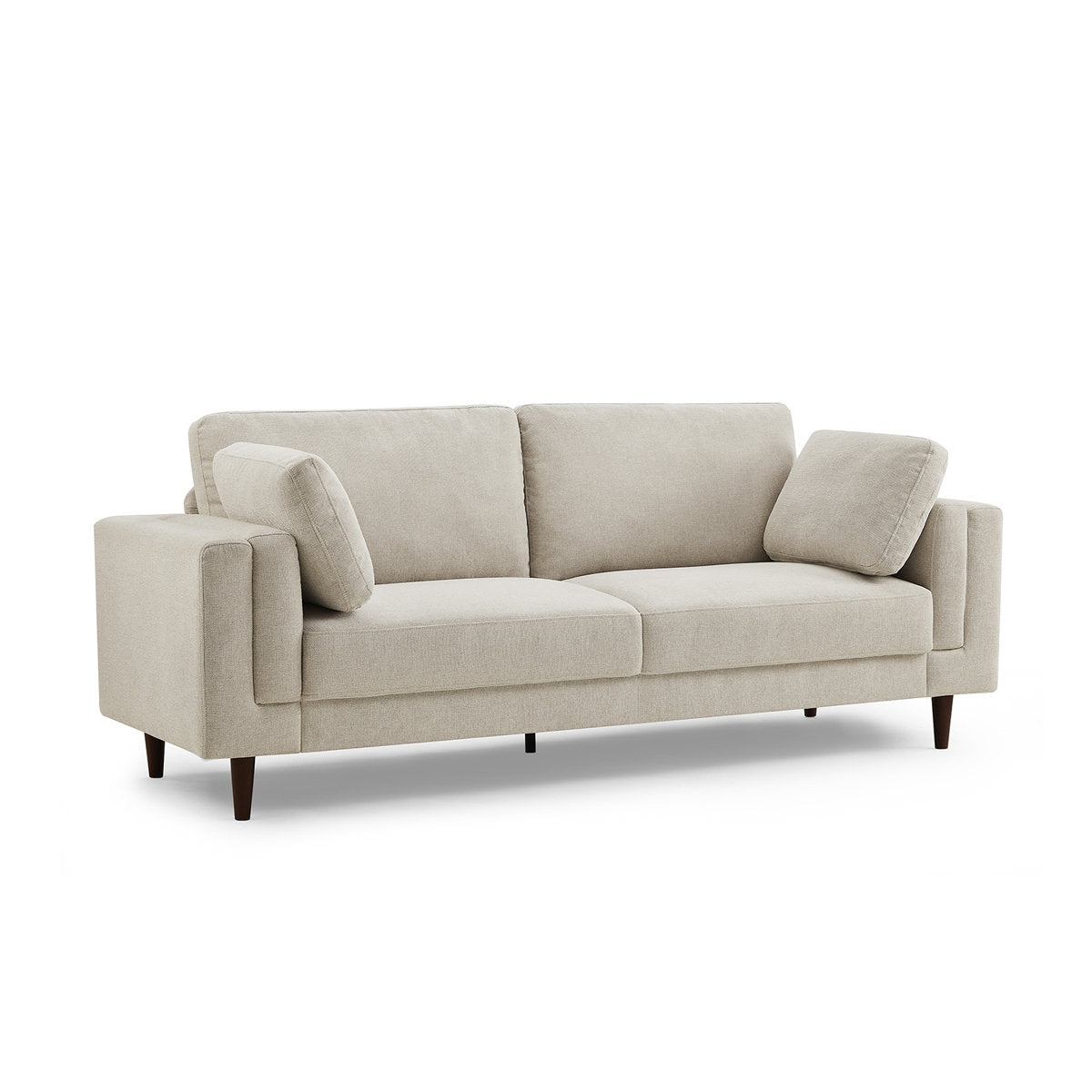 Durable Cotton Fabric 3 Seater Sofa with Sheesham Wood Frame