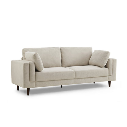 Durable Cotton Fabric 3 Seater Sofa with Sheesham Wood Frame