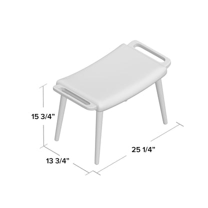 Handcrafted Sheesham Wood Ottoman Bench - Mid-Century Cotton Stool