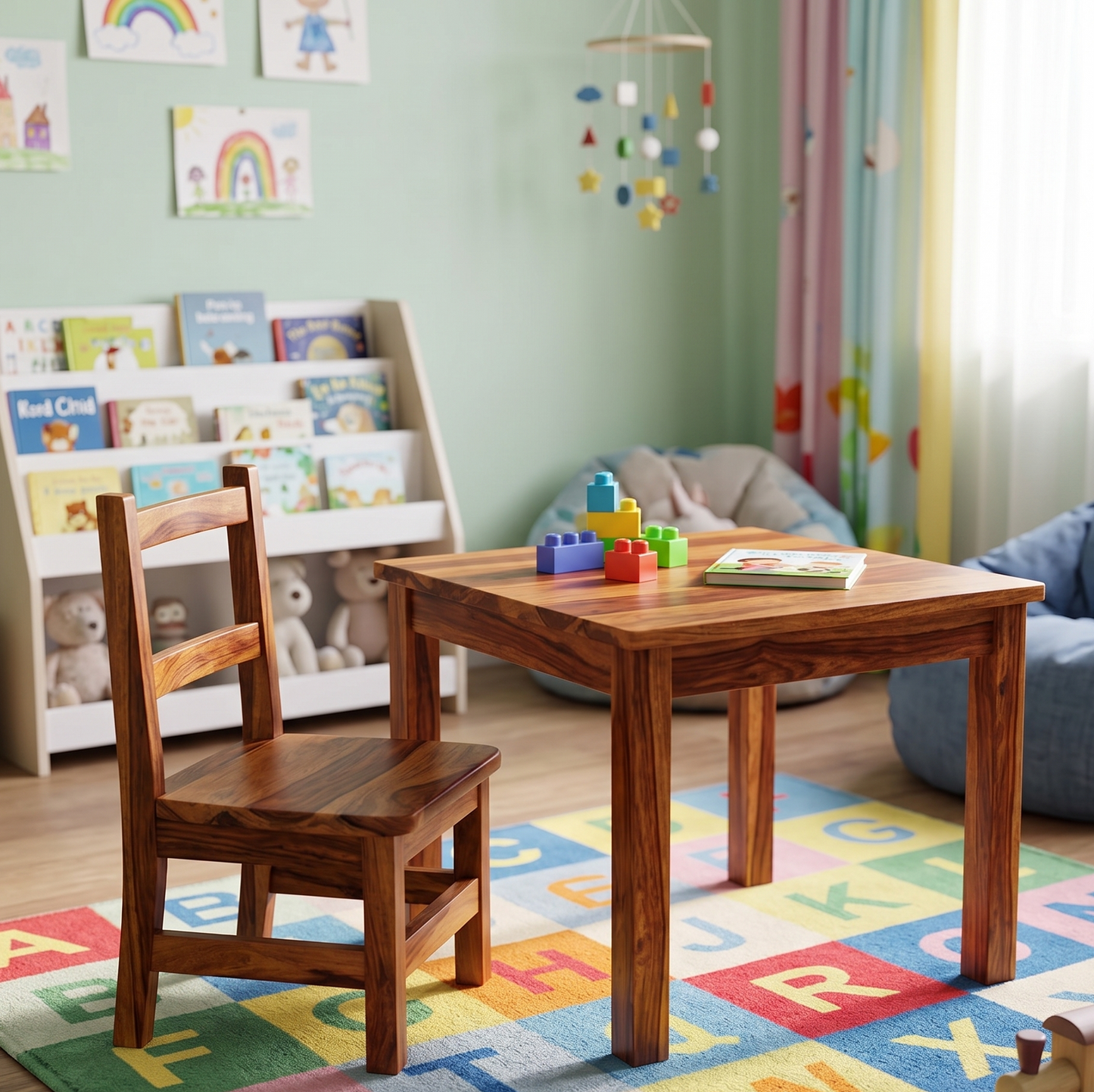 ADOUER WOOD Solid wood Ladderback KIDS Chairs  (Set of 2)