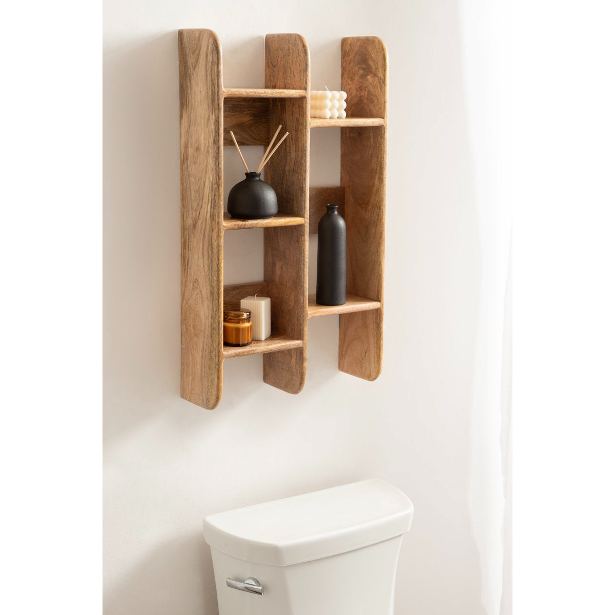 The Stratum Interlock Shelf: Highlights the staggered, layered levels of the design