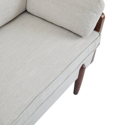 Adouer Wood Handcrafted Modern Classic Sofa – 3-Seater Masterpiece in Sheesham Wood and Cotton for the Minimalist with a Taste for Timeless Quality