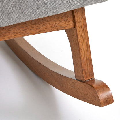 Comfortable Natural Cotton Upholstered Rocking Chair