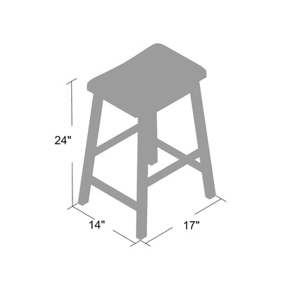 Handcrafted Solid Wood Counter-Height Bar Stools with Contoured Saddle Seat