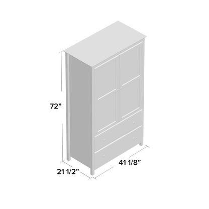 ADOUER WOOD Solid Wood 2-Door Almirah –Wardrobe with 2 Spacious Drawers – Handcrafted Storage Cabinet for Bedroom & Guest Rooms